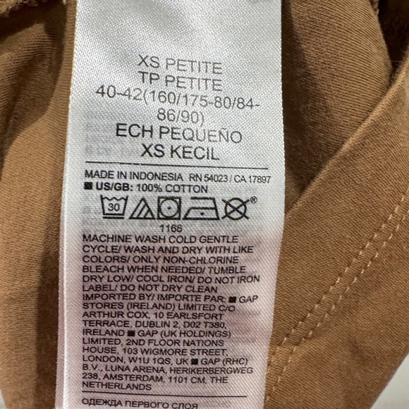 Banana Republic Luxe Touch 100% Cotton Tan Short Sleeve Crewneck T-Shirt XSP - Picture 10 of 10